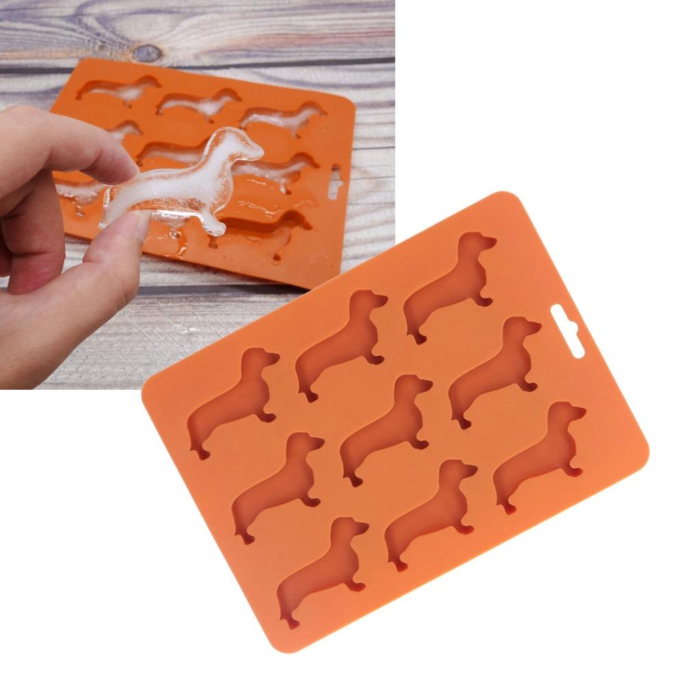 Dog Shaped Silicone Ice Cube Tray Silicone Baking Mold Reusable Dachshund Dog Mold Cake Decoration
