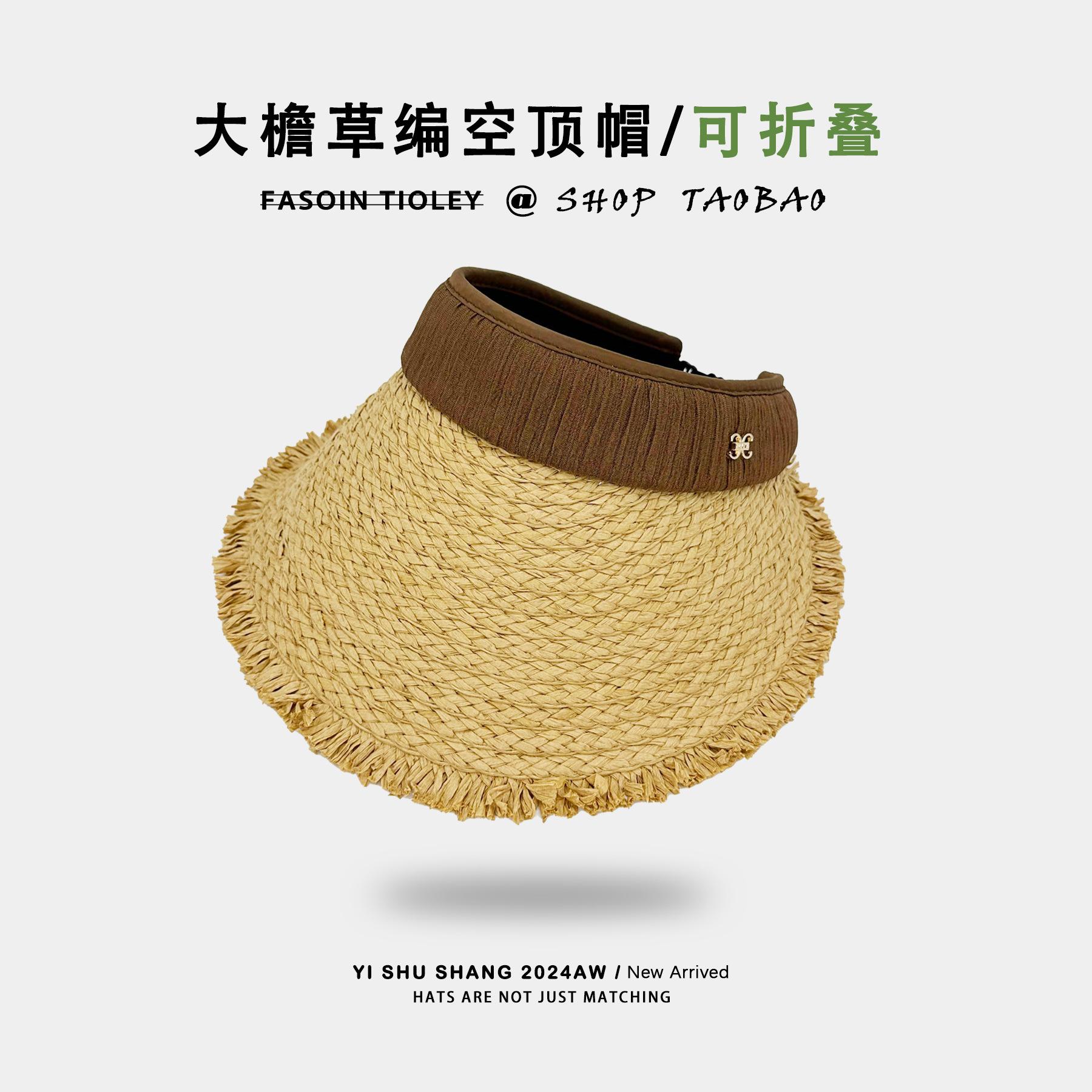 

Summer eaves straw empty top hat women s outdoor travel vacation leisure sun hat beach sun hat M（56-58cm）