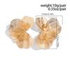 Vintage Gold Color Petal Flower Stud Earrings for Women Trendy Classic Metal Multi Layer Floral Piercing Earrings Jewelry