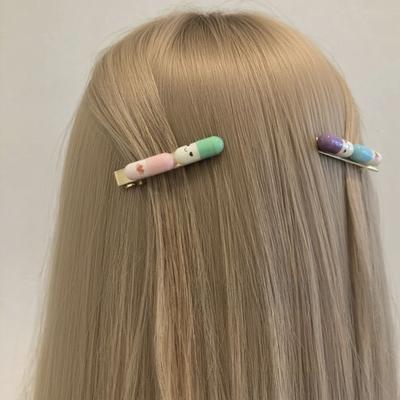 Fermacapelli Stile Cartone Animato Pillola Felice Fermaglio per Capelli Plastica Fermaglio Non Sbiadisce Accessorio per Capelli Strumento per Acconciatura