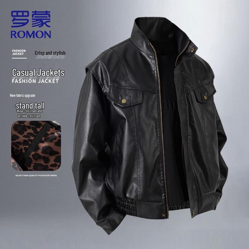 ROMON Мужская куртка из искусственной кожи со стойкой L