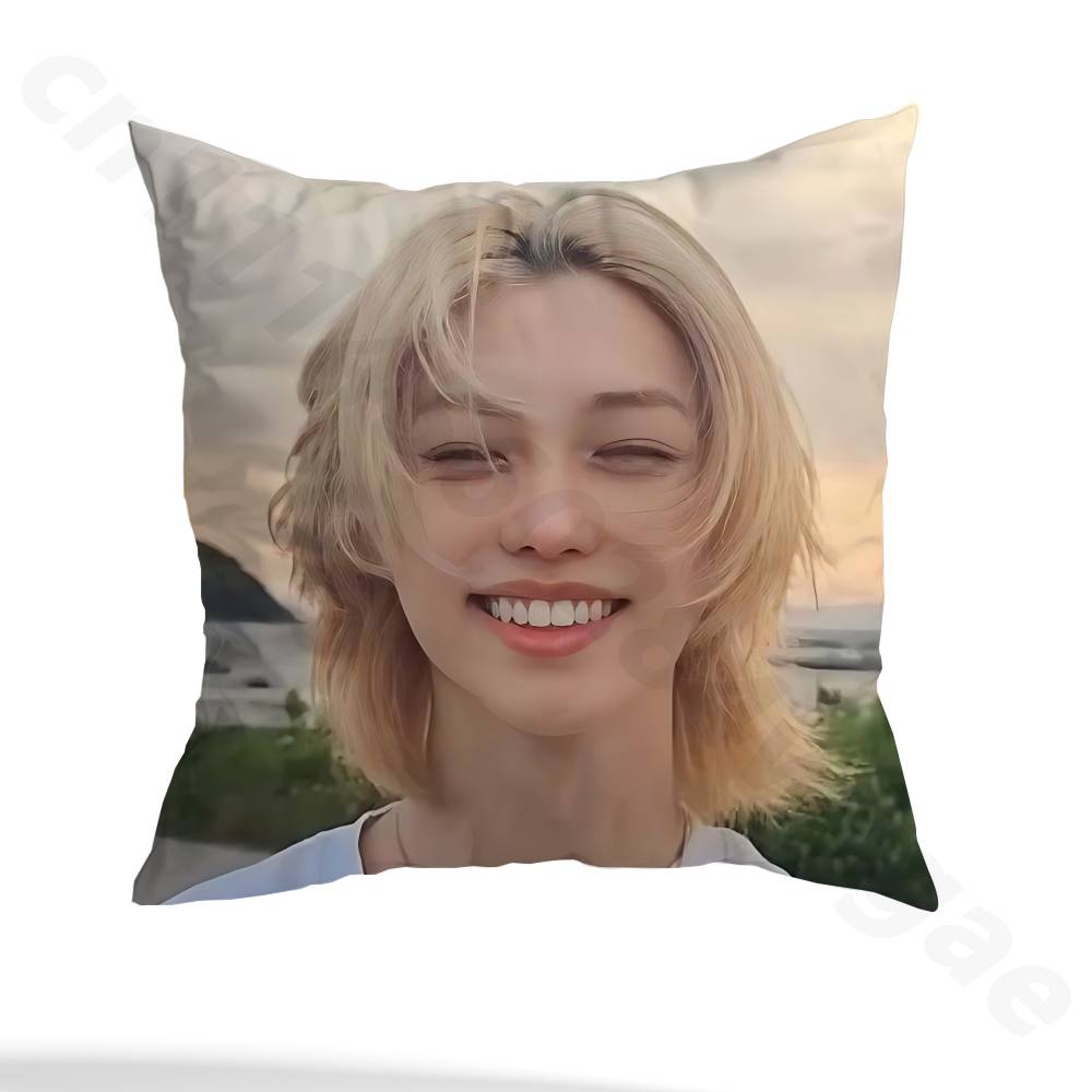 Kpop SKZ F-Felix Pillow Case Sofa Living Room Bedroom Headboard Backrest Cushion Square Cushion Nap Time