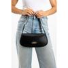 Women's Baguette Lined Snap Closure Handbag And Shoulder Bag