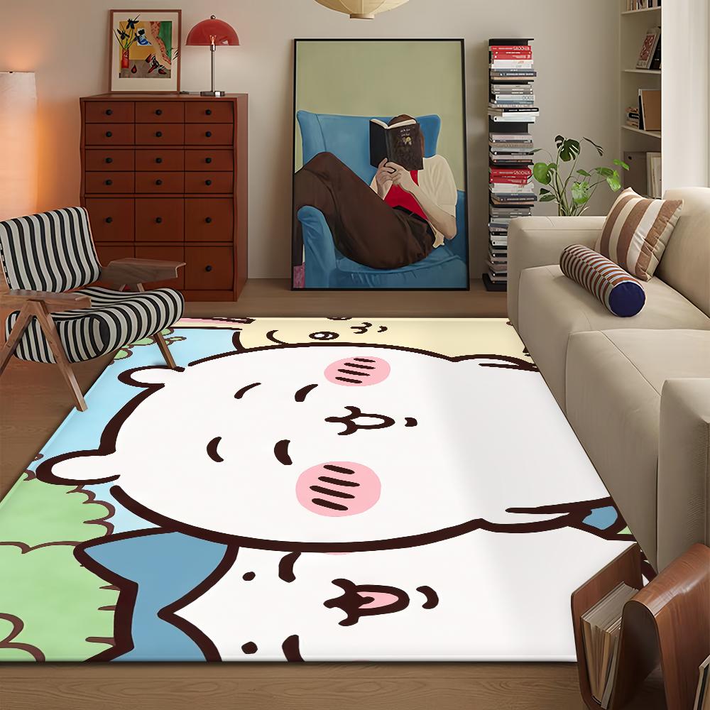 Cute Cartoon C-Chiika-waE Usagi Door Mat Bath Microfiber Decorative Versatile Flannel Floo Mat Quick Dry Absorbent Non-slip Sole