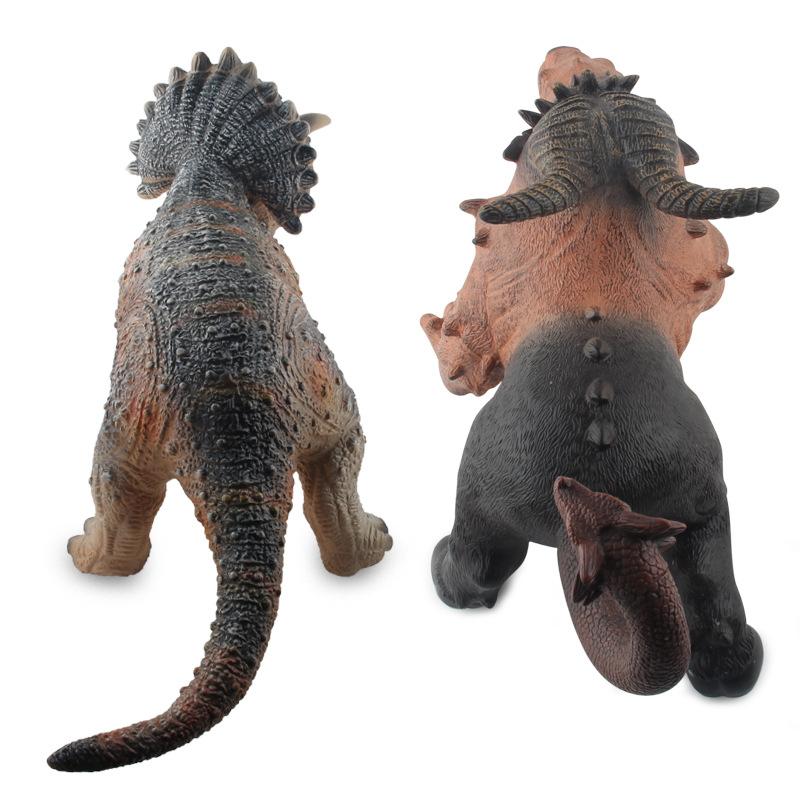 Jucărie Dinozaur Mare din Cauciuc Moale Umplut cu Bumbac Simulat cu Efect Sonor Mutant Dragon Triceratops Model Animal Ornament Colecție