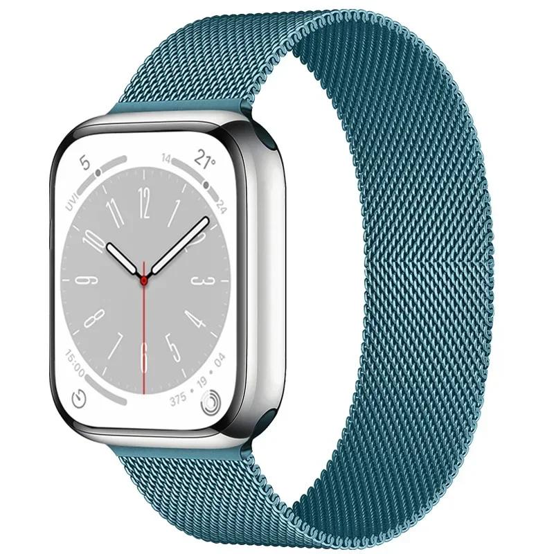 Magnetic Loop Strap For Apple watch Band 44mm 40mm 45mm 41mm 42mm 38mm Stainless Steel Bracelet iWatch Series Ultra 9 8 SE 7 6 5