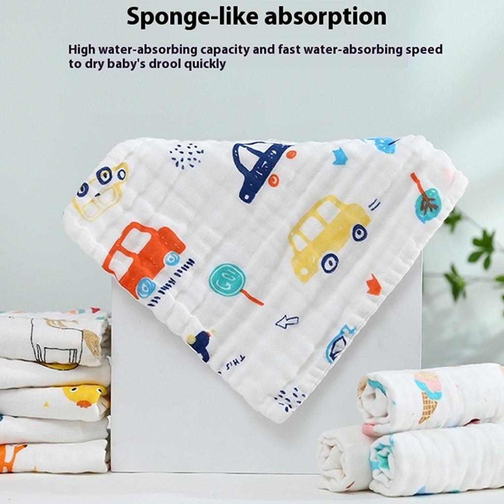 AssortedColor Thick And Soft Baby Bibs For Feeding Absorbent Cotton Pure Cotton Small Square Towel