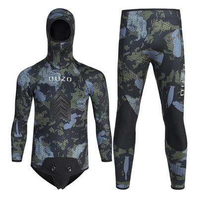 3.5mm Camouflage Men's Hooded Fishing & Surfing Wetsuit - Thickened for Cold Protection