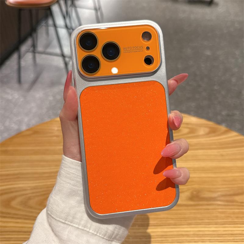 INS Luxury Fashion Glitter Bling Phone Case For Apple iPhone 17 16 15 14 13 Pro Max PC Large Window Camera Lens Proteciton Cover