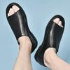 New Fashion Summer Men Shoe Black Vintage Italian Hollow Out Flats Casual Non-slip Breathable Beach Sandals Leather Flat Sandals