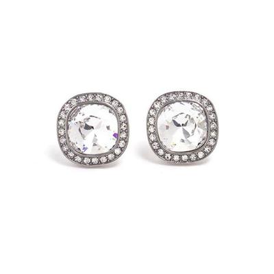 E543 White Austrian Crystal Silver Needle Earrings