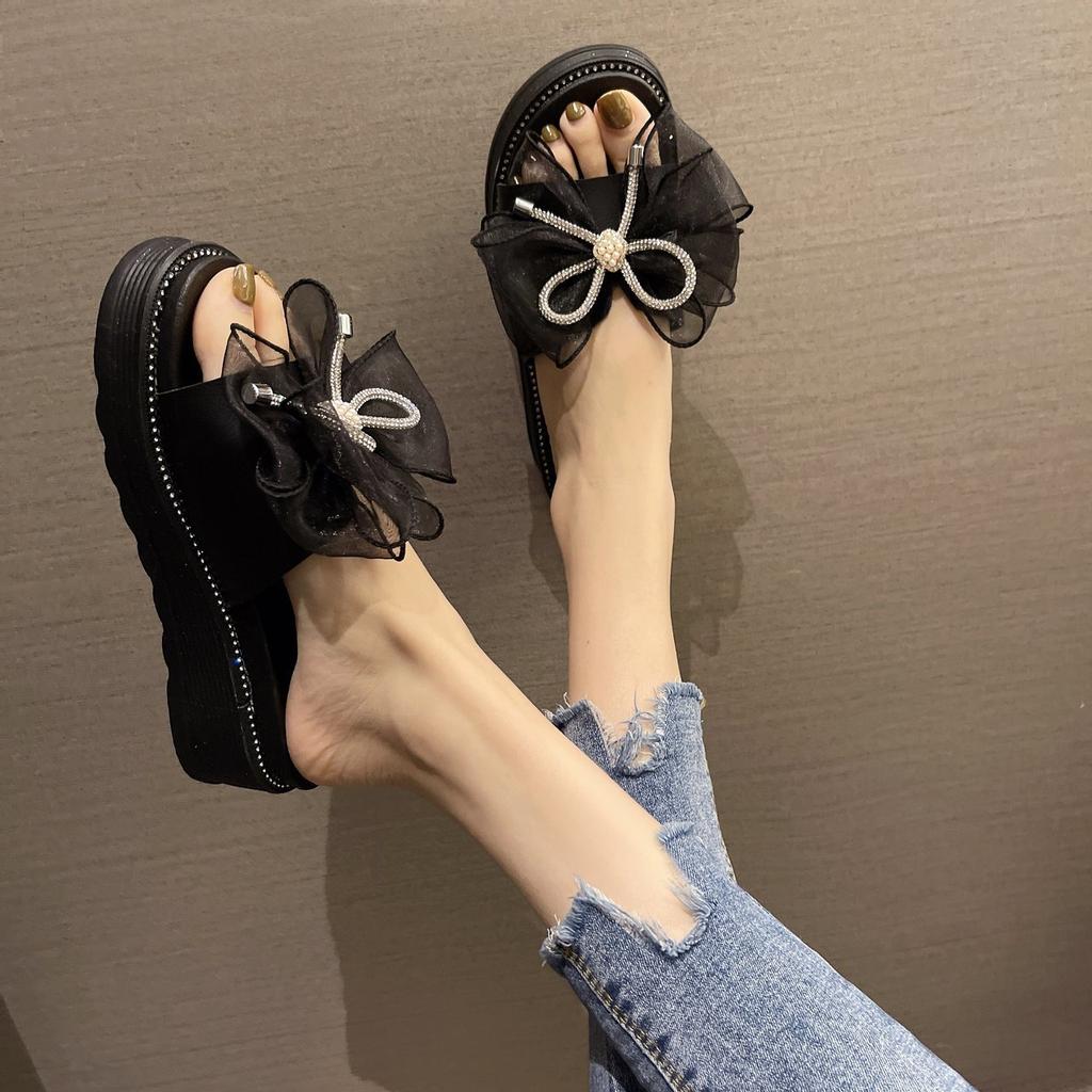 Sandalias y zapatillas negras para ropa exterior de mujer 2021 Verano  Nuevos zapatos de playa de suela gruesa Sandalias de lazo Sandalias  transpirables para mujer comprar a buen precio — entrega gratuita,