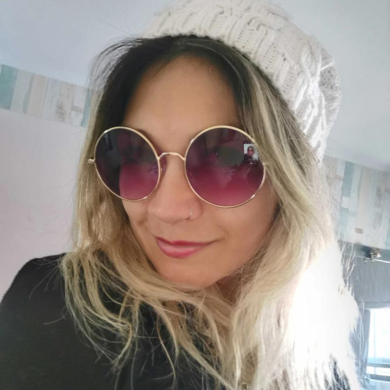 2026 Women's Alloy Mirror Sunglasses, Retro Designer Travel Sunglasses, Pink Round UV400 Sunglasses for Women Gafas De Sol