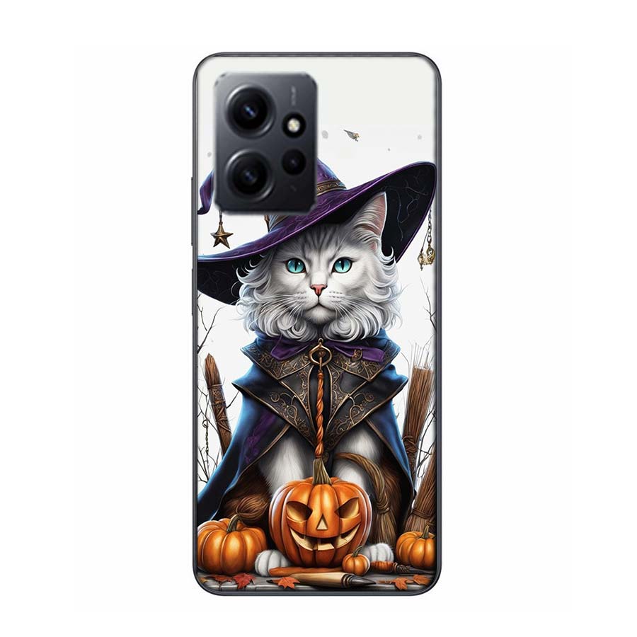 Halloween Magic Cat Phone Case For Redmi Note 14 15 Pro 5G 13 12 Pro Plus 11 11T 11E 11S 10 Pro 10S 9 9S Cover Cell Clear TPU Ca