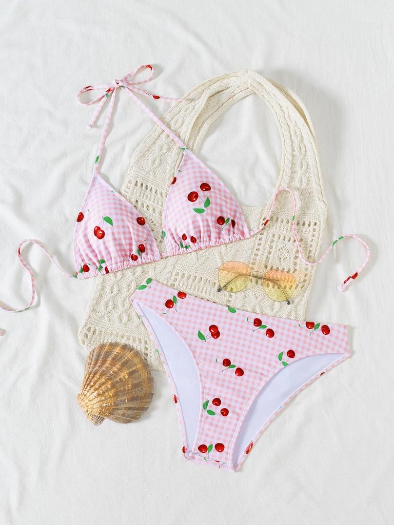 2025 Leopard Print Lace-Up Sexy Bikini Split Swimsuit for Women