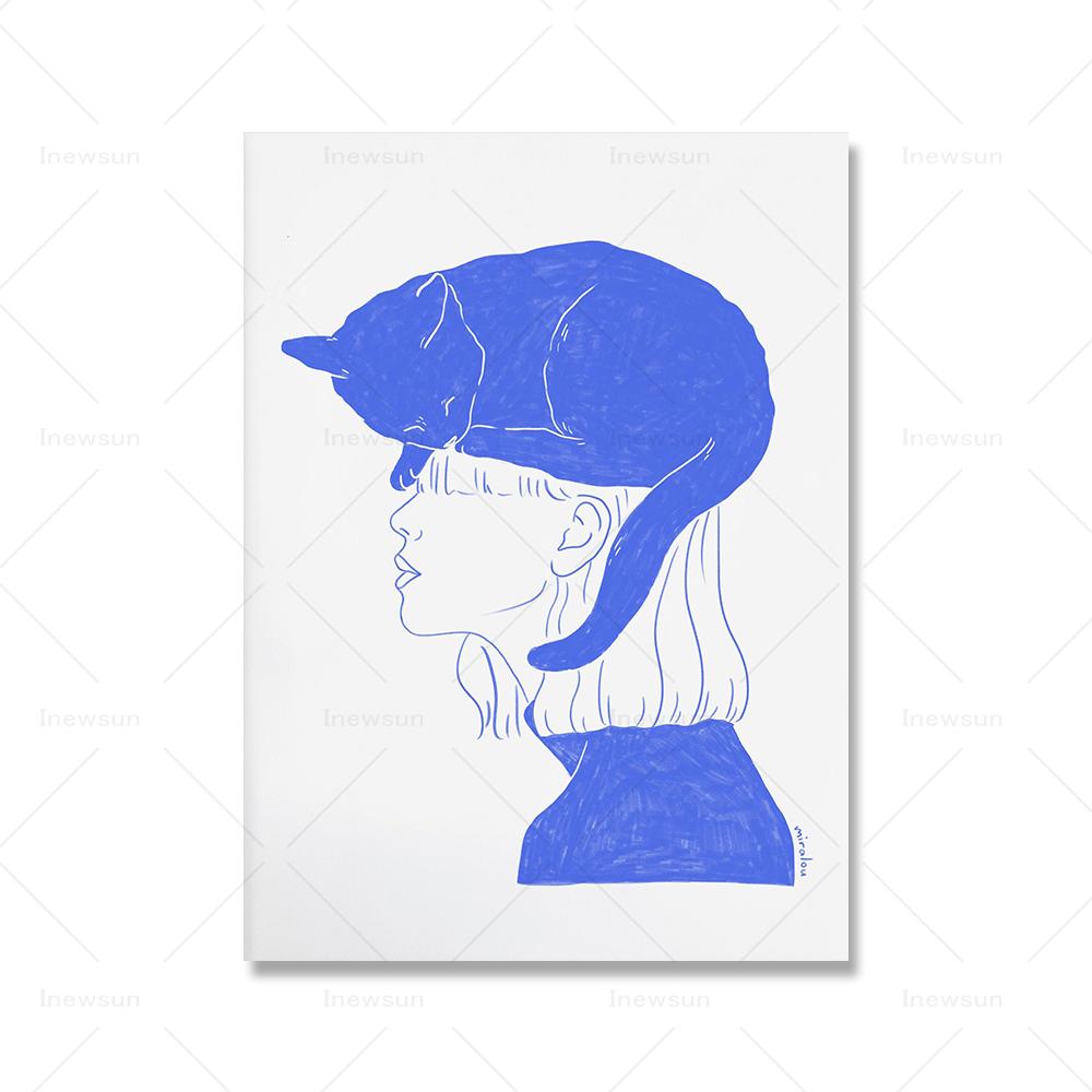 

Сонный кот Йога Поза собаки Художественная печать Иллюстрация Летний постер для плавания Занят Отдых Всегда рядом со мной Декор для стен на холсте Картина 21x30cm No Framed