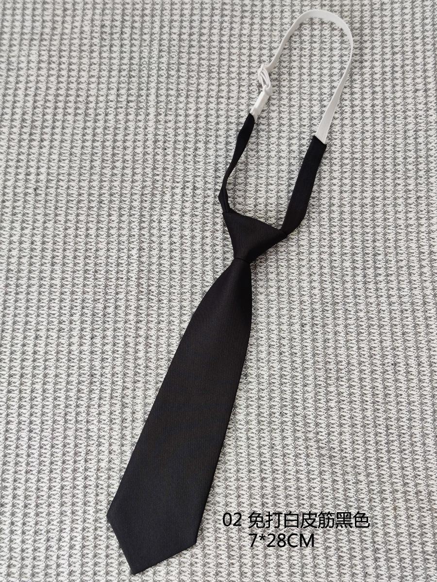 

Старшие Дети И Дети, Черный 2 Размера, Тканевый Галстук Мелкой Вязки, Короткий Без Узлов, Аксессуары для Школьной Формы Студента, Однотонный.