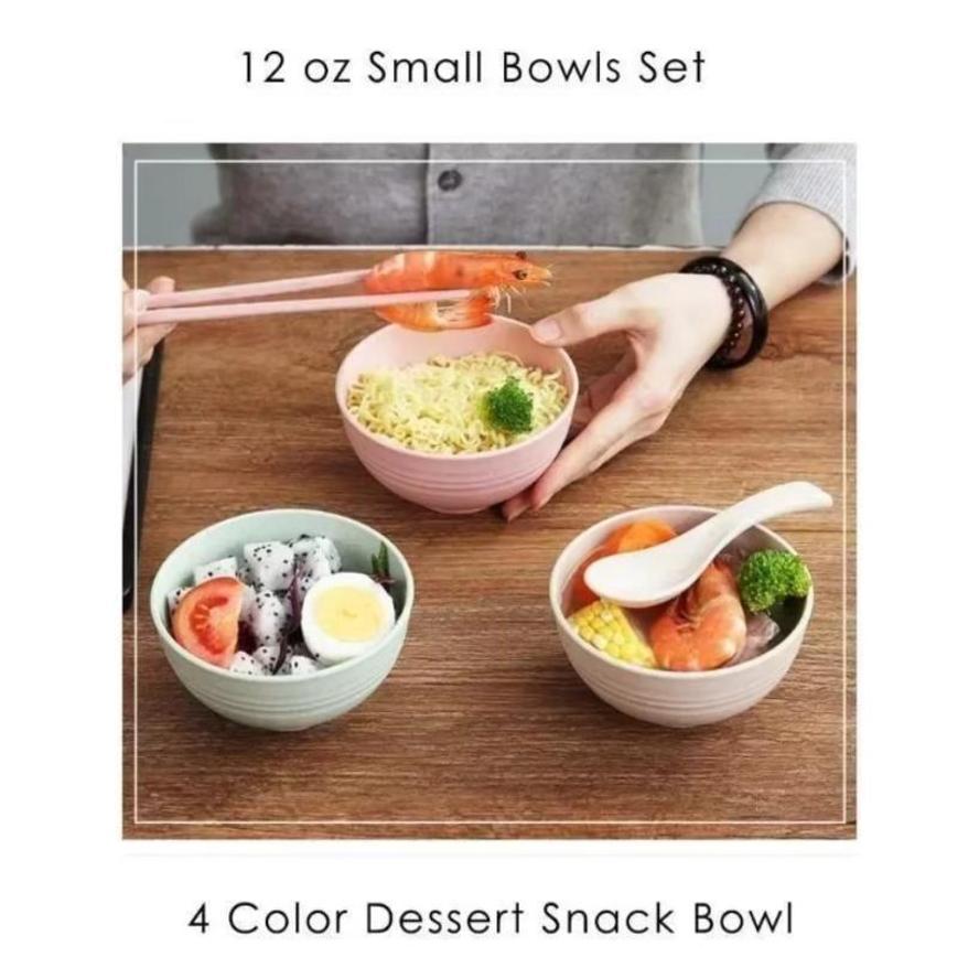 1Pc Wheat Straw Bowl Plastic Bowl Student Rice Bowl Household Instant Noodle Bowl Creative Noodle Bowl Set Soup Bowl