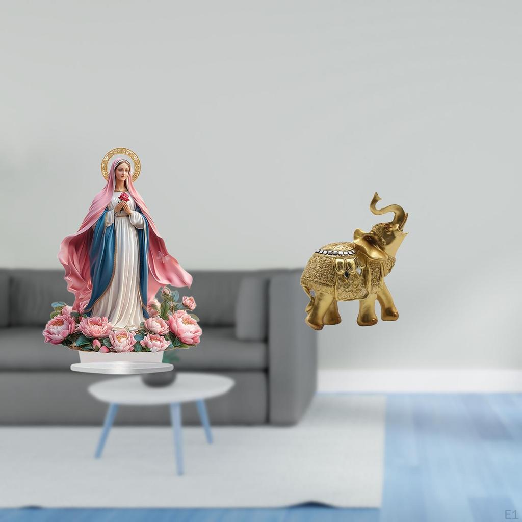 Nativity Scene Sculpture Resin Standing Ornament Elephant Statue Table Centerpiece Acrylic Desktop