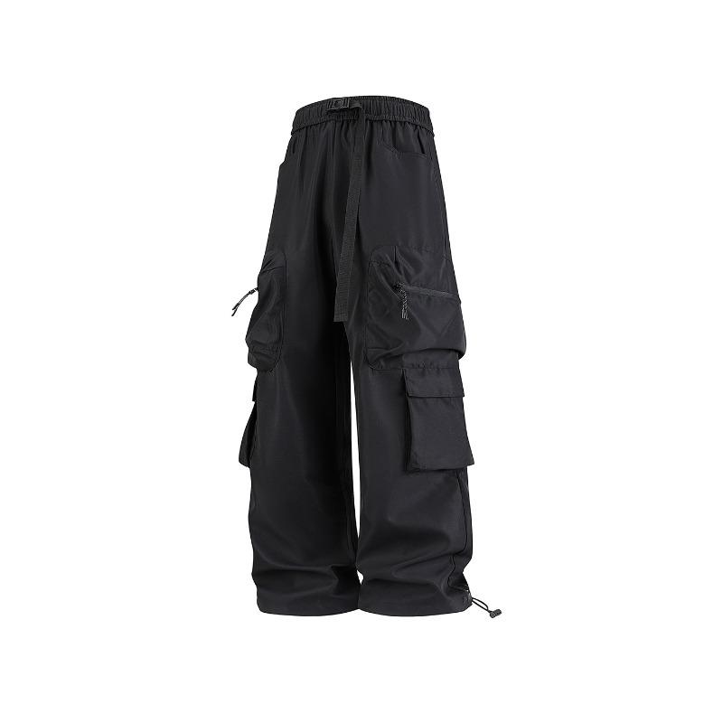 Men's four-season men's overalls solid color quick-drying multi-bag casual pants outdoor hiking pants