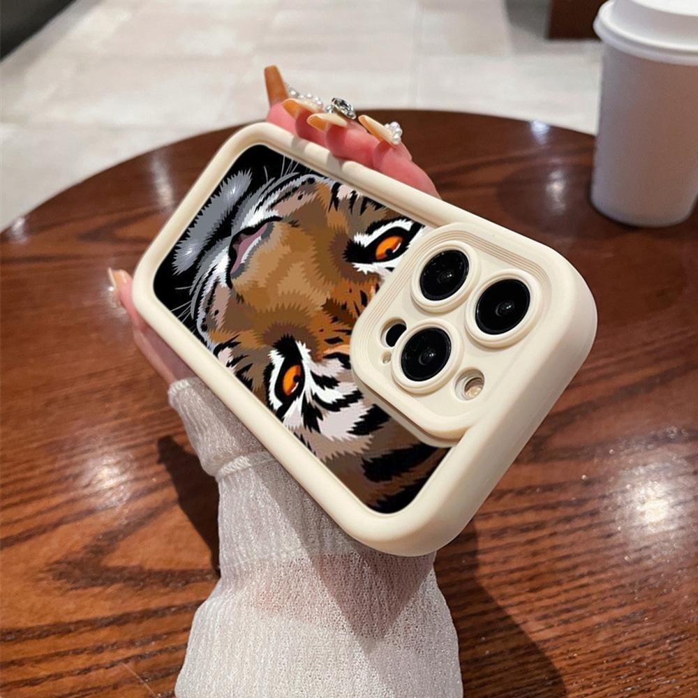 LZ30 Tiger Lion Cat Silicone Phone Case for Samsung A15 A35 S24 S23 Ultra S22 S21 Plus S20 FE A05 A06 A54 A55 A53 A14 M15 Shockproof Back Cover