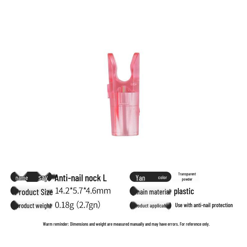 Multicolor Anti-Nail Plastic Arrow Nock with Inner Insert and Outer Wrap, Various Specifications Available.