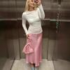 Jupe Midi Satinée Florale Taille Haute Printemps/Été 2025