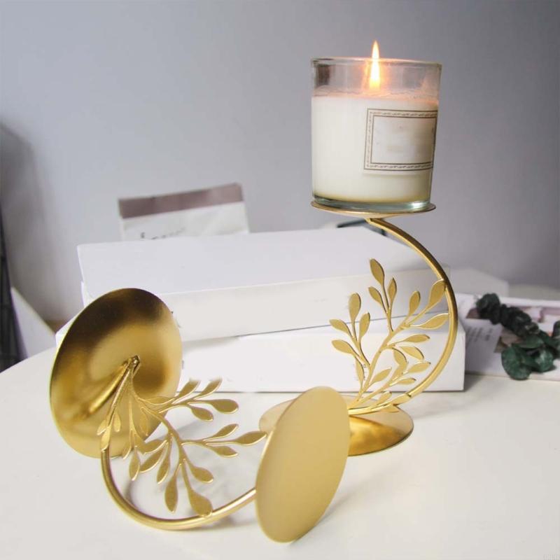 62KD Elegant Metal Rotating Stand Candlestick for Dinner Centerpieces Decors