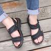 Sandals men's summer soft leather casual beach shoes men's non-slip and wear-resistant father's dual-purpose cool slippers men