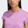 Adidas Originals Essentials Solid Color Small Logo Round Neck Slim Fit Short Sleeve T-Shirt Women Tops Purple IY7337