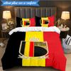 3PCS Belgian Football Association Emblem Bedding Set 2D Printing (Includes 1 Duvet Cover + 2 Pillowcases Coreless), Bedroom decor,Fan gift