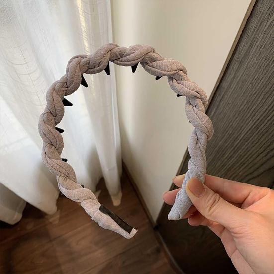 Kvinner Hårbøyle Twist Design Sklisikre Tenner Elastisk Hodebånd Lett Komfortabelt Stoff Hodebånd Hårtilbehør