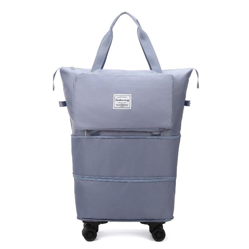 

Сверхбольшая вместимость Двухслойная Расширенная Сумка на колесах Ручная/на пятке Дорожная сумка Складная Разделение мокрого и сухого Спортивная сумка Чехол на ручку синий