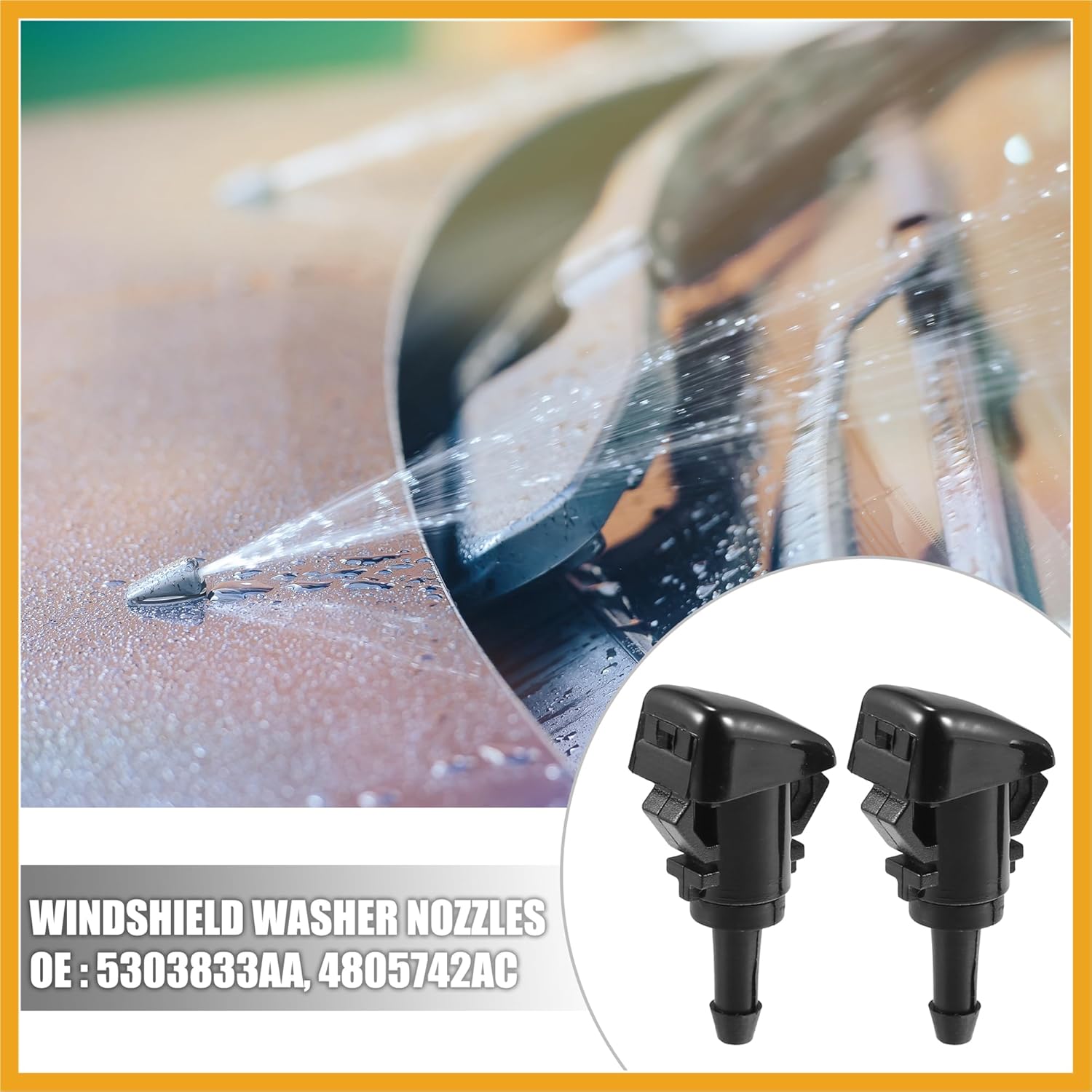 

2pcs Windshield Washer Nozzle for CHRYSLER 200 2011-2014 2.5 Meters Hose with Gasket Connectors Kit Replaces 68024312AB Replacement