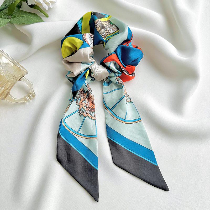 

Шелковый платок для банта для волос Женский дизайн Принт лошади Милая эластичная повязка на голову Держатель для хвостика Резинка для завязывания волос Аксессуары для волос