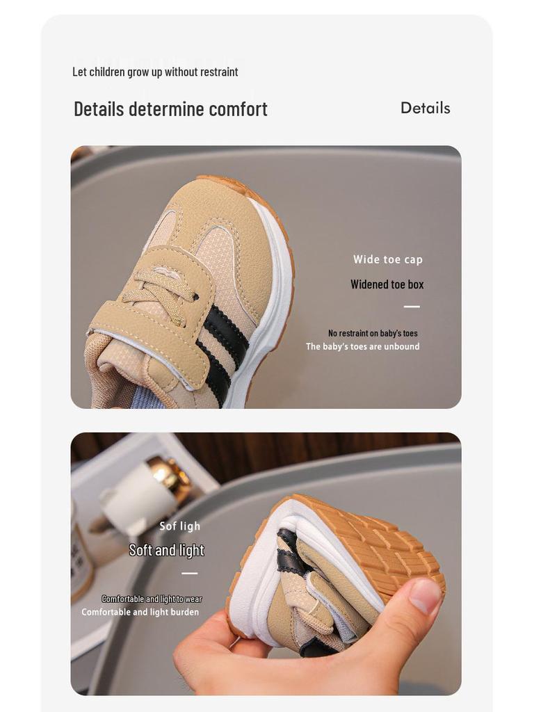 Lekkie buty sportowe dla chłopców i dziewcząt, oddychająca skóra, idealne dla maluchów uczących się chodzić, doskonałe na wiosnę i jesień.