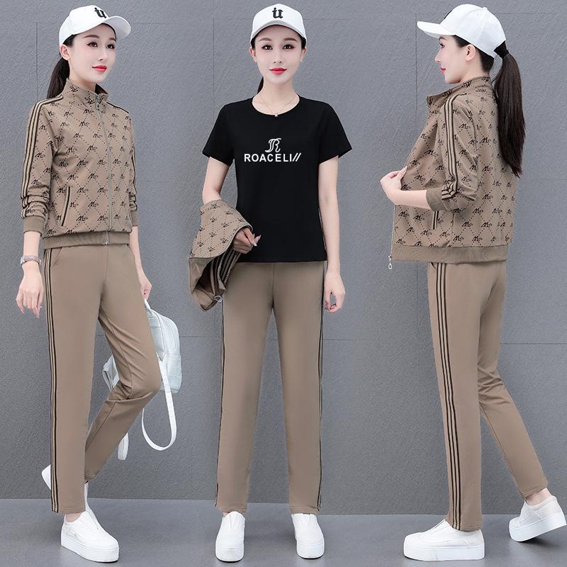 Khmer Damen Freizeit Sportanzug - Cardigan & Sweatpants Set für Frühling/Herbst