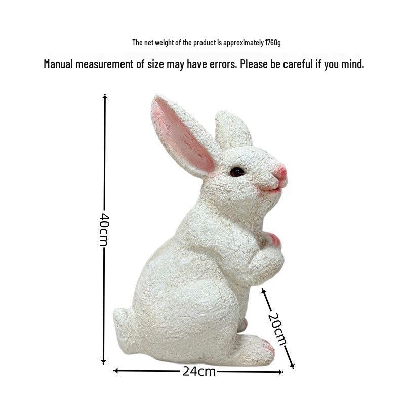 Outdoor Garden Large White Rabbit Decoration for Lawn or Kindergarten