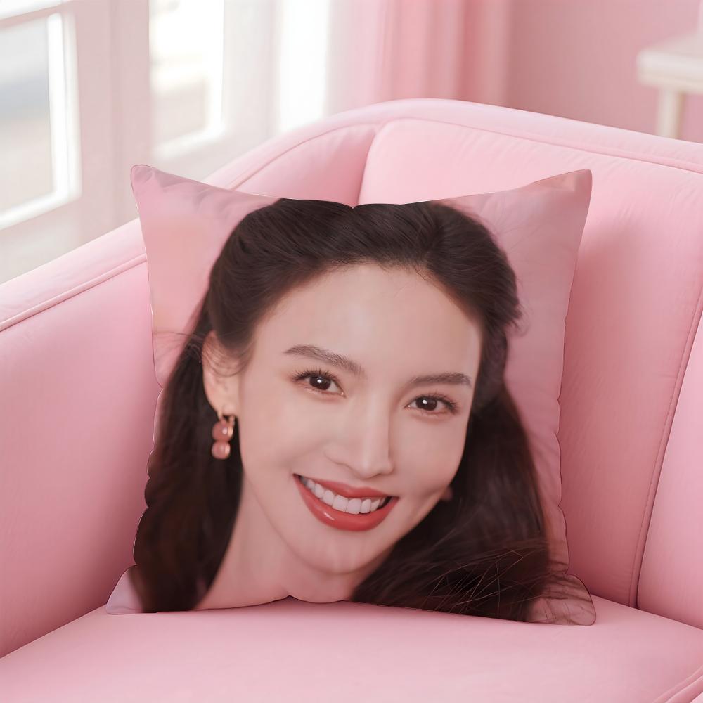 Popular Fashion Elegant Chinese Actress JJin Chen Cushion Cover Pillow Case Soft Friendly Fabric  Concealed Zipper