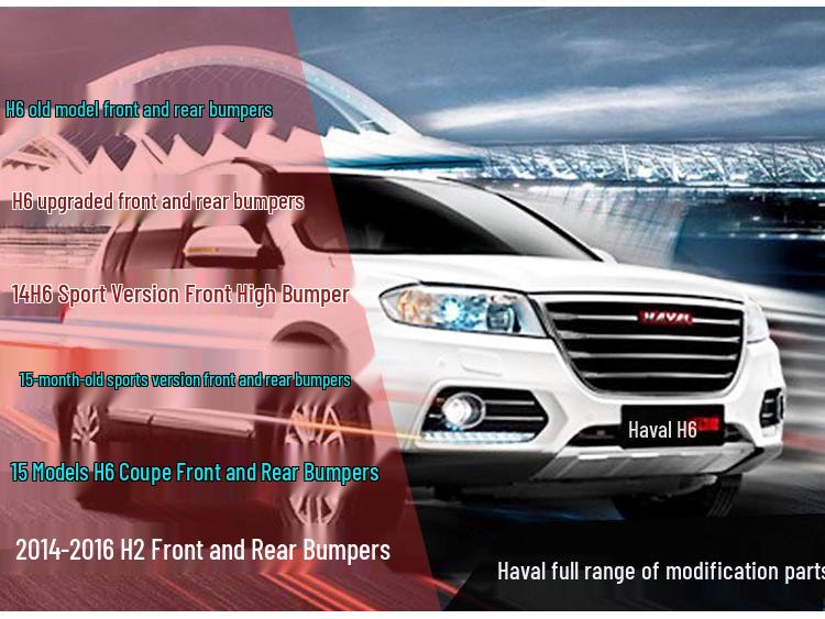 Haval H6 Front & Rear Bumpers, 11-12 Sport, 14H2 Upgrade, Anti-Collision Guard