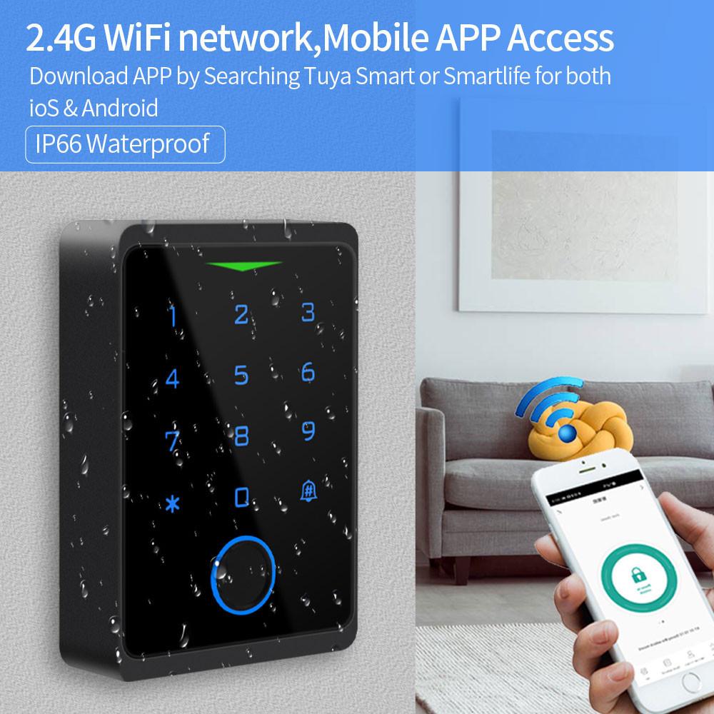 WIFI RFID Access Control System Fingerprint Gate Opener Smart Home Security Digital Electronic Magnetic Door Lock Kit