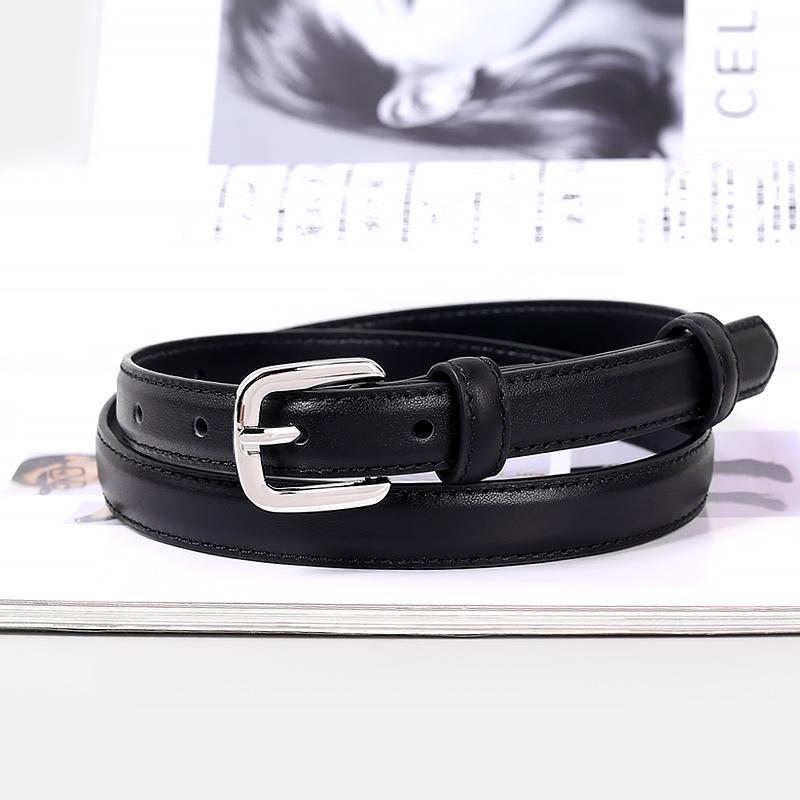 First Layer Cowhide Women'S Belt Summer Leather Decoration With Skirt Narrow Belt