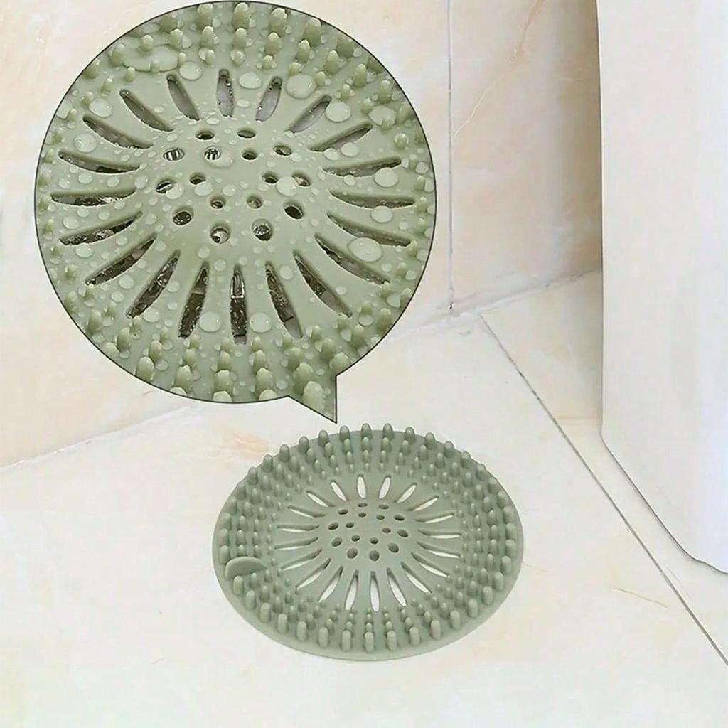New Arrival Shower Drain Hair Collector And Kitchen Sink Strainer - Reusable Silicone Mesh Strainer With Suction Cup/Non-Design