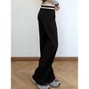Women's Plus Size Black Lace Micro Flare Pants - 2026 New Autumn High Waist Petite Casual.