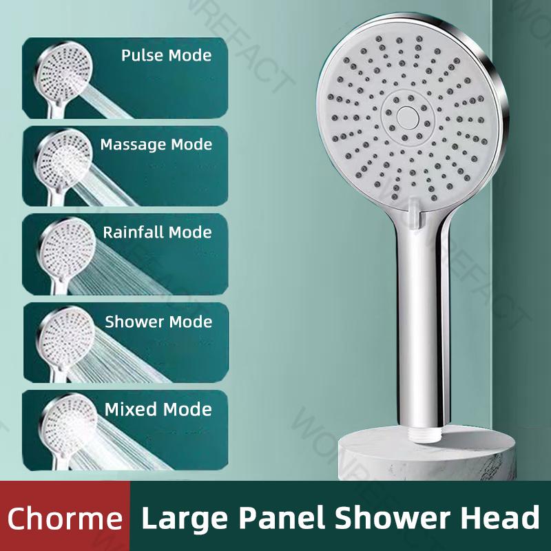 High Pressure Shower Head Bathroom 5 Mode Water Saving Shower Faucet Nozzle Bathroom Accessories Handheld Water Saving Shower