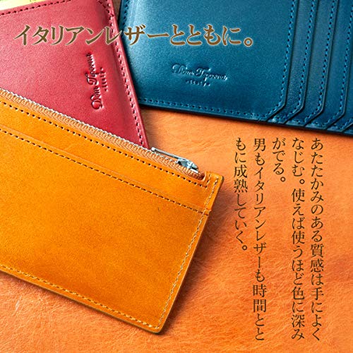 Dom Teporna Ultra-dünnes Fragment-Etui, Echtes Leder, Kartenetui, Münzbörse, Smart Wallet, Italienisches Leder, Rindsleder, So dünn wie ein Geldscheinklammer,