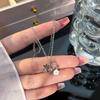 Mori Style Moonstone Butterfly Titanium Necklace - Women's Fashion Clavicle Chain