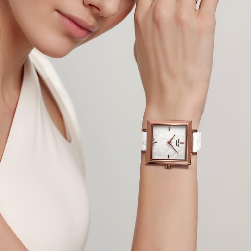 CASIO Women's SHEEN White Watch SHE-C151PGL-7AUPFP