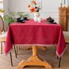 New Embroidered Edge Table Cloth High Quality Outdoor Table Mat Plaid Solid Color Thickened Cotton And Linen Table Cover