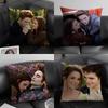 TTwilight Film Kissenbezug Natürlicher Leinen Bio-Stoff Doppelseitiger Druck Sofa Heimdekoration Geschenk Kissenhülle